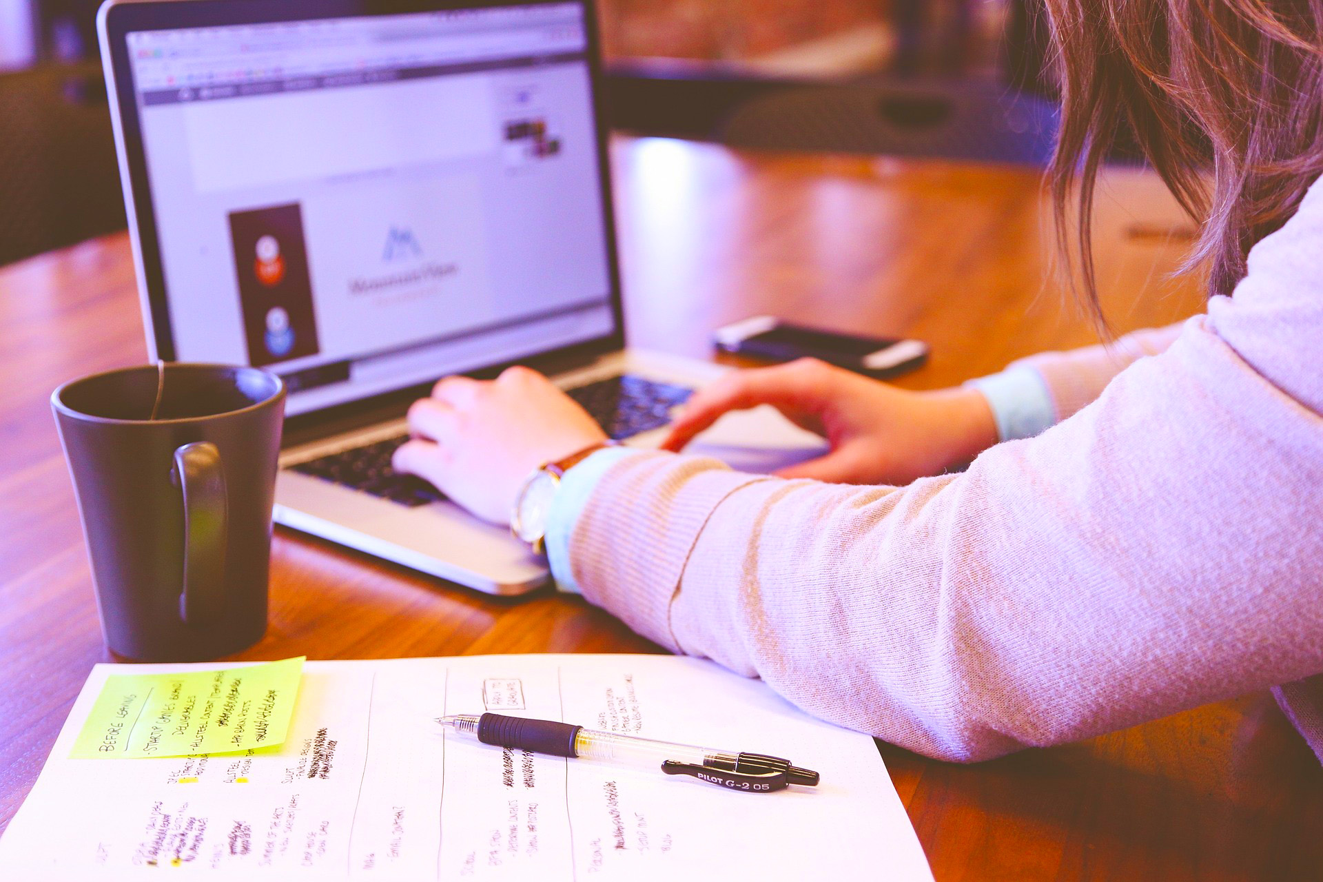 Student at computer